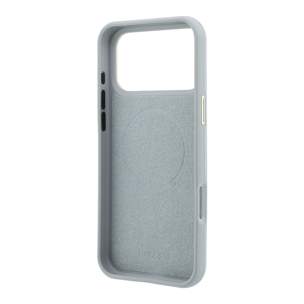 iPhone 18 Pro Max Kılıf Lacoste Orijinal Lisanslı M-Safe Şarj Özellikli PVC Yarı Pike Desenli Arka Yüzey İkonik Timsah Dokuma Logolu Kılıf