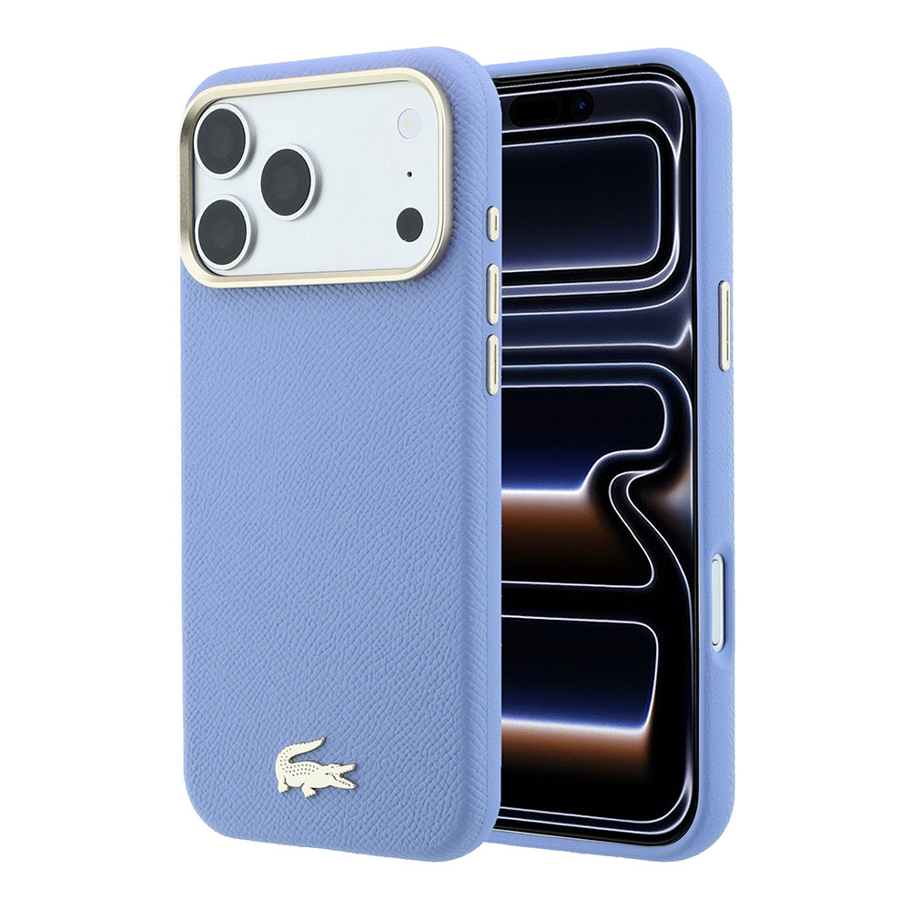 iPhone 18 Pro Max Kılıf Lacoste Orijinal Lisanslı M-Safe Şarj Özellikli PVC Yarı Pike Desenli Arka Yüzey İkonik Timsah Dokuma Logolu Kılıf