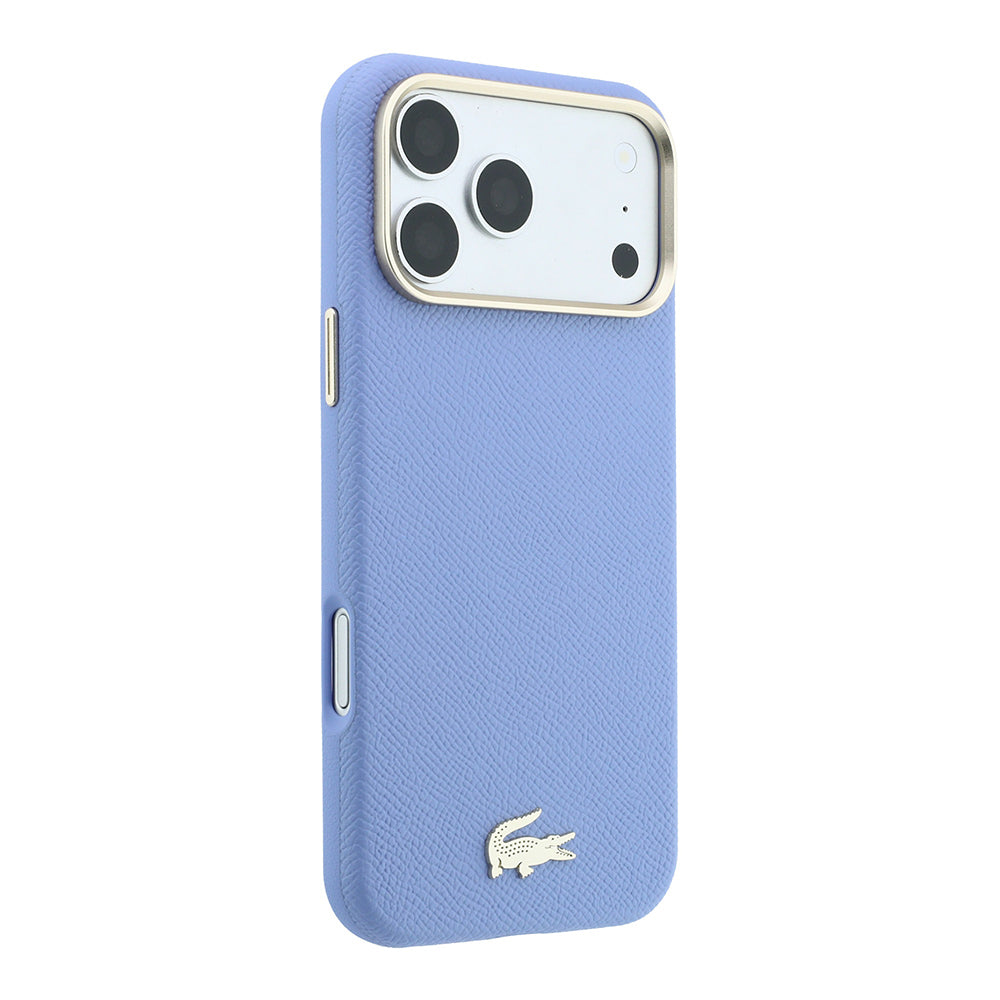 iPhone 18 Pro Max Kılıf Lacoste Orijinal Lisanslı M-Safe Şarj Özellikli PVC Yarı Pike Desenli Arka Yüzey İkonik Timsah Dokuma Logolu Kılıf