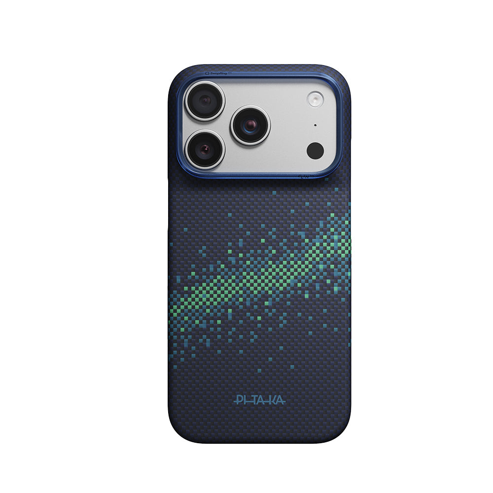 iPhone 18 Pro Max Kılıf M-safe Şarj Özellikli Aramid Karbon Fiber Pitaka Tactile Woven Starpeak Serisi Milky Way Galaxy Kılıf