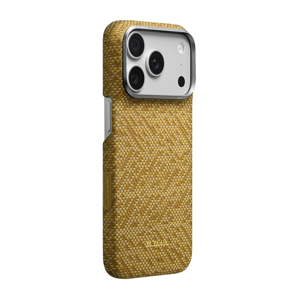 iPhone 18 Pro Max Kılıf M-safe Şarj Özellikli Aramid Karbon Fiber Pitaka Wind Over Wheat Serisi Kılıf