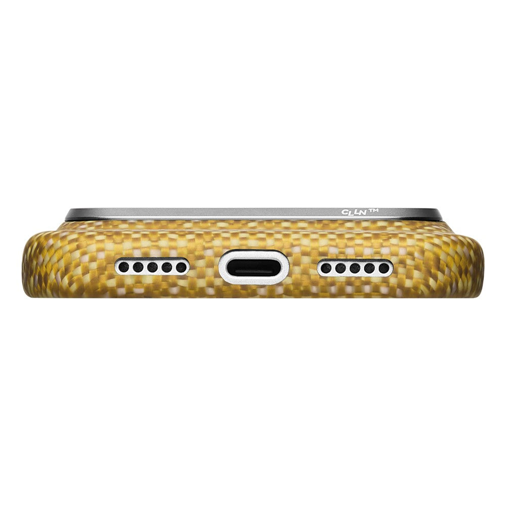 iPhone 18 Pro Max Kılıf M-safe Şarj Özellikli Aramid Karbon Fiber Pitaka Wind Over Wheat Serisi Kılıf