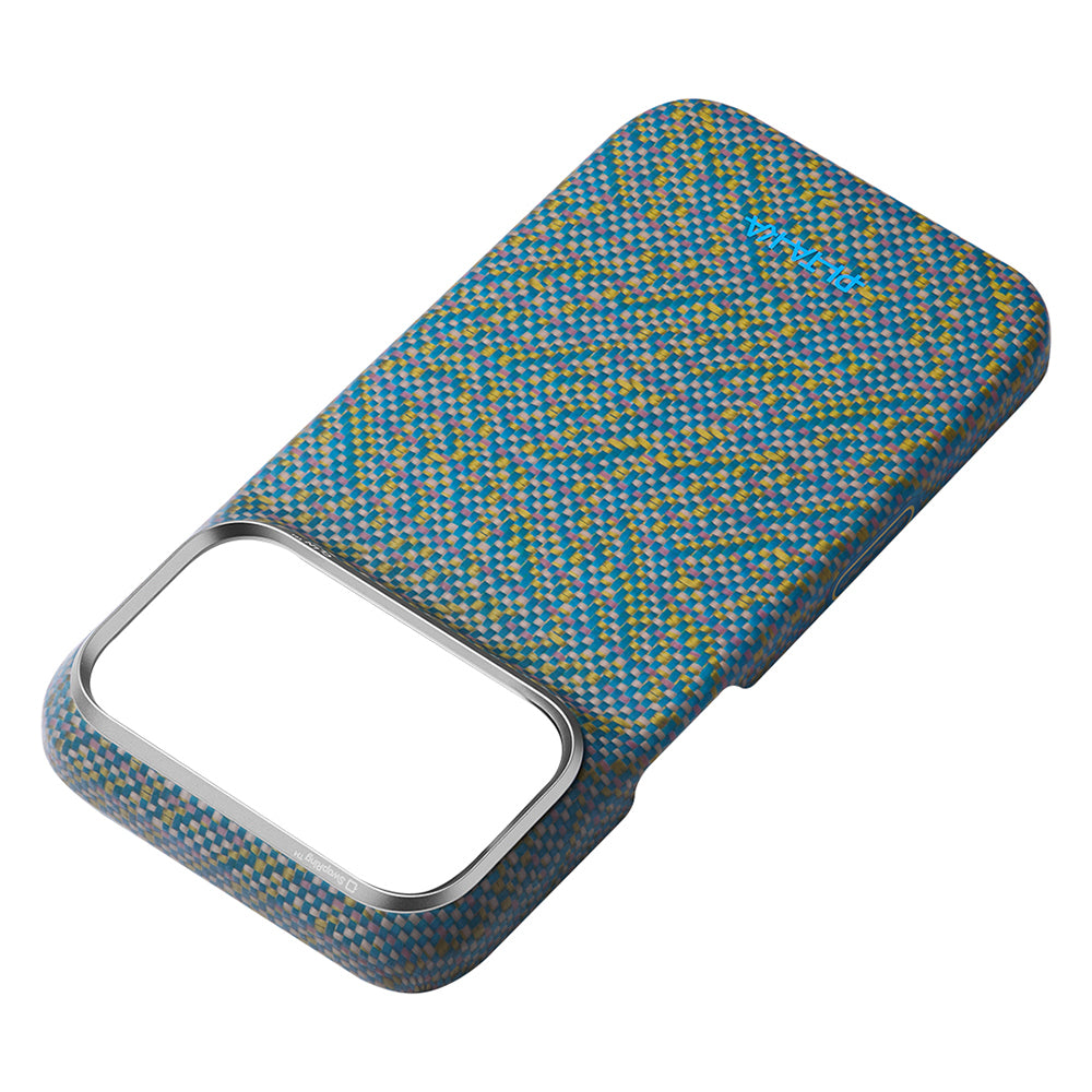 iPhone 18 Pro Max Kılıf M-safe Şarj Özellikli Aramid Karbon Fiber Pitaka Wind Over Wheat Serisi Kılıf