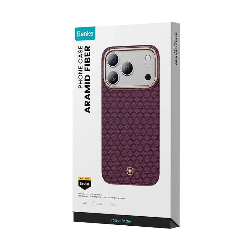 iPhone 18 Pro Max Kılıf M-Safe Şarj Özellikli Benks ArmorAir ArmorGrid Serisi C1 Kevlar Karbon Kılıf