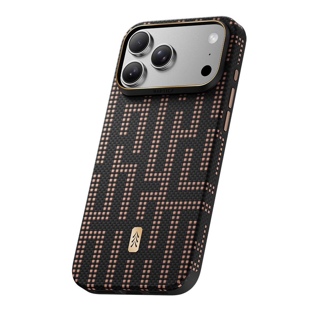 iPhone 18 Pro Max Kılıf M-safe Şarj Özellikli Raptic Aramid Dual Ultra Grid Serisi Karbon Kılıf