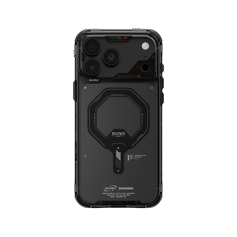 iPhone 18 Pro Max Kılıf M-safe Şarj Özellikli Şeffaf Airbag Tasarımlı Skinarma Saido Mag-Charge Kılıf