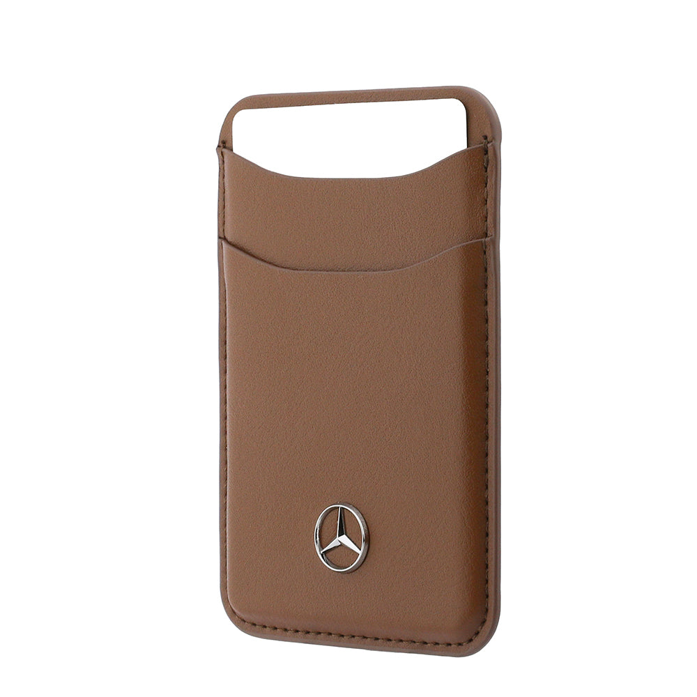 iPhone 18 Pro Max Kılıf Mercedes Benz Orijinal Lisanslı M-safe Şarj Özellikli PU Deri 3D Metal Logolu Kartlıklı Kılıf