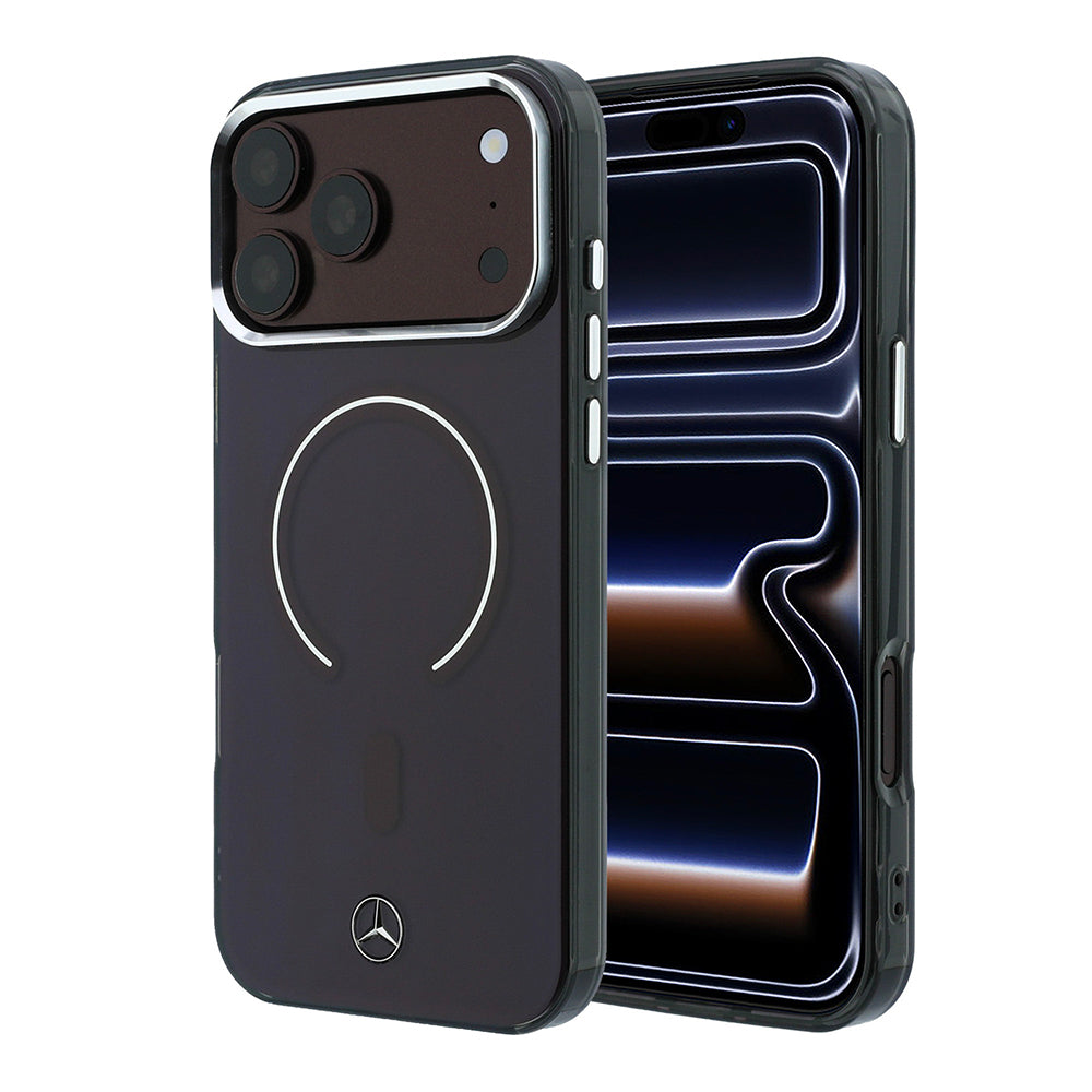 iPhone 18 Pro Max Kılıf Mercedes Benz Orijinal Lisanslı M-safe Şarj Özellikli Saydam Yüzey İkonik 3D Metal Logolu Kılıf