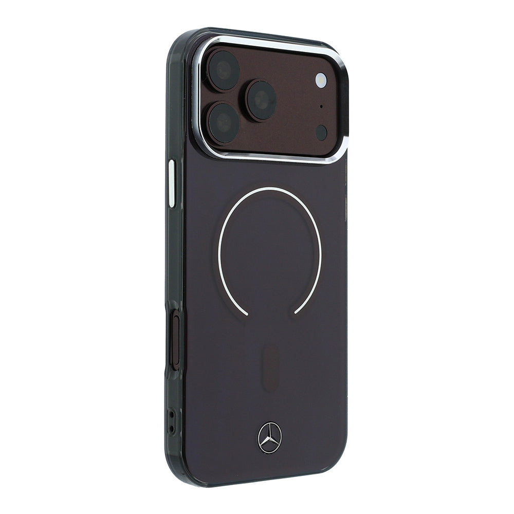 iPhone 18 Pro Max Kılıf Mercedes Benz Orijinal Lisanslı M-safe Şarj Özellikli Saydam Yüzey İkonik 3D Metal Logolu Kılıf