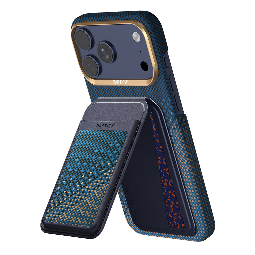 iPhone 18 Pro Max Kılıf Raptic 2in1 Bundle Kit Aramid Skin Serenity Serisi Kartlık ve Karbon Kılıf