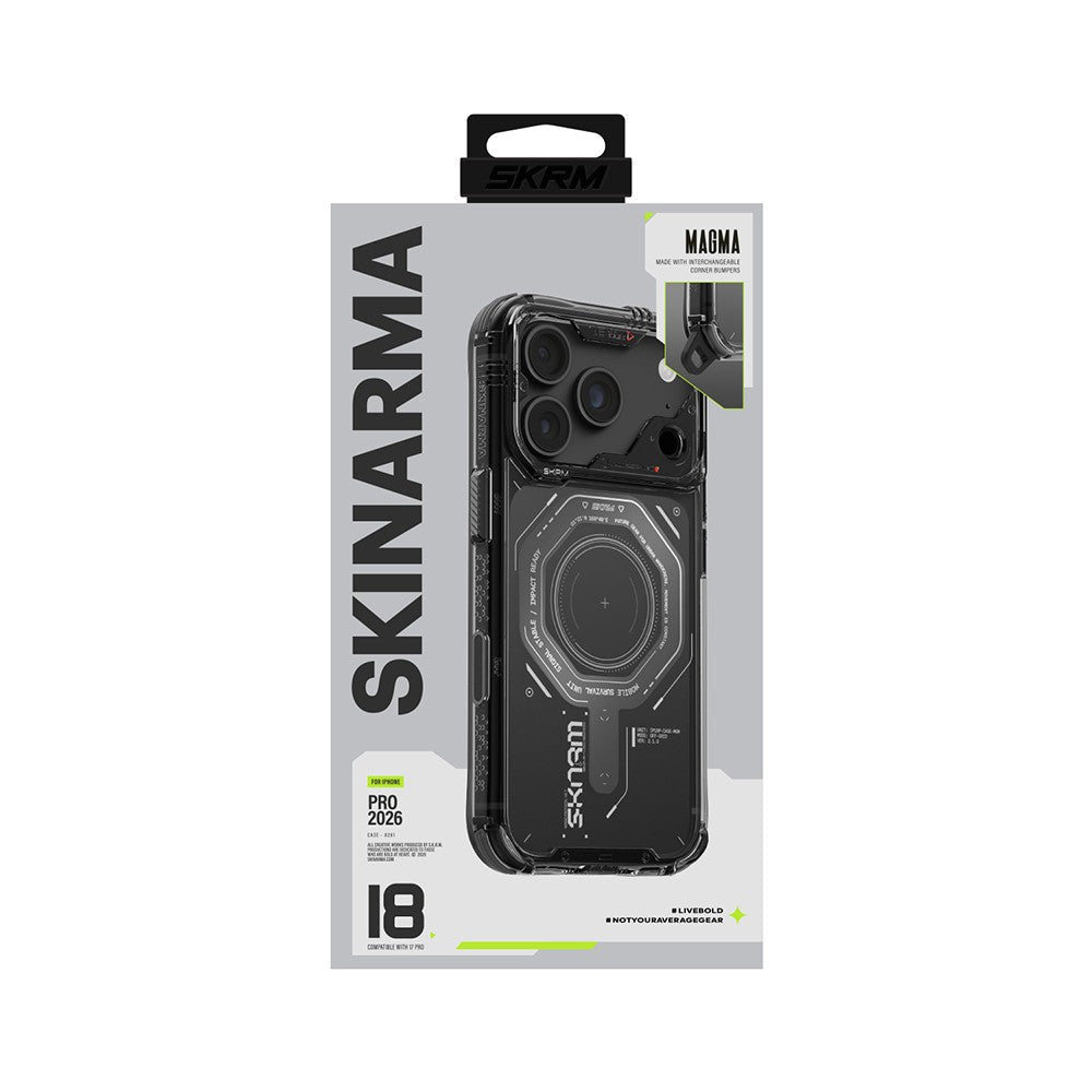 iPhone 18 Pro Max Kılıf SkinArma M-safe Şarj Özellikli Airbag Tasarımlı Magma Kılıf