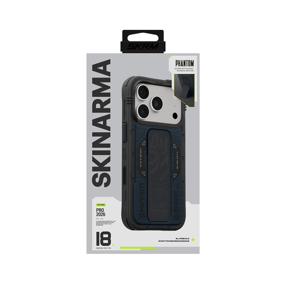 iPhone 18 Pro Max Kılıf SkinArma M-safe Şarj Özellikli Airbag Tasarımlı Standlı Phantom Kılıf