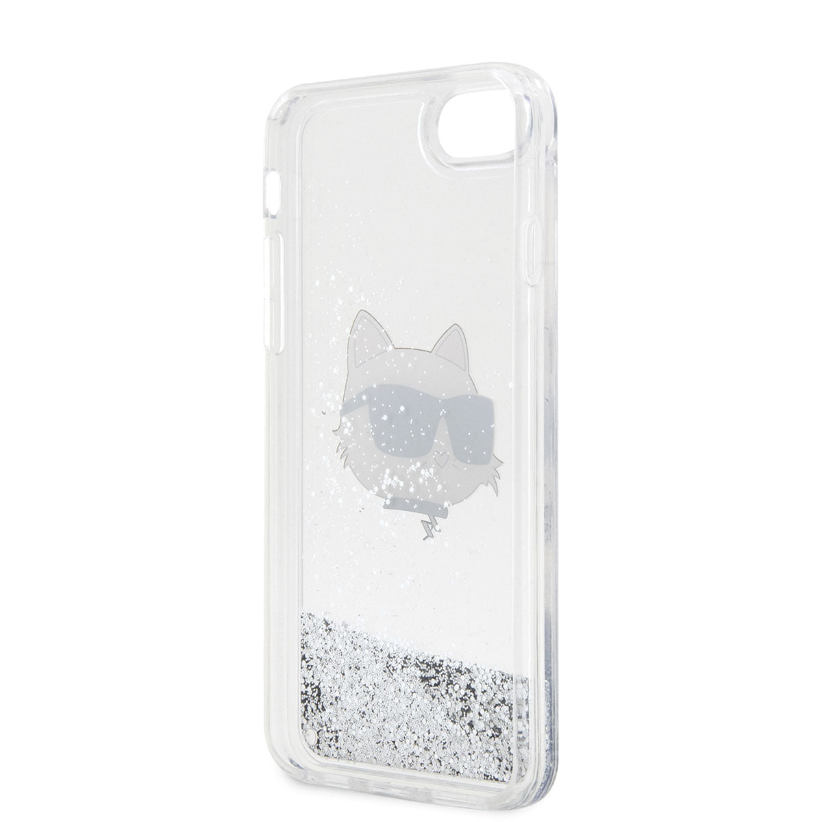 iPhone 7 Kılıf Karl Lagerfeld Sıvılı Simli Choupette Head Dizayn Kılıf