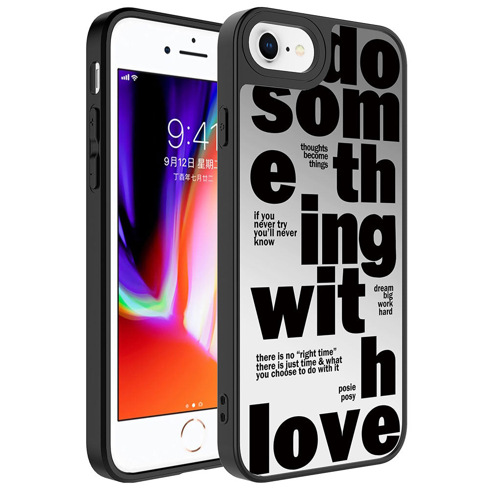 iPhone 8 Kılıf Aynalı Desenli Kamera Korumalı Parlak Zore Mirror Kılıf