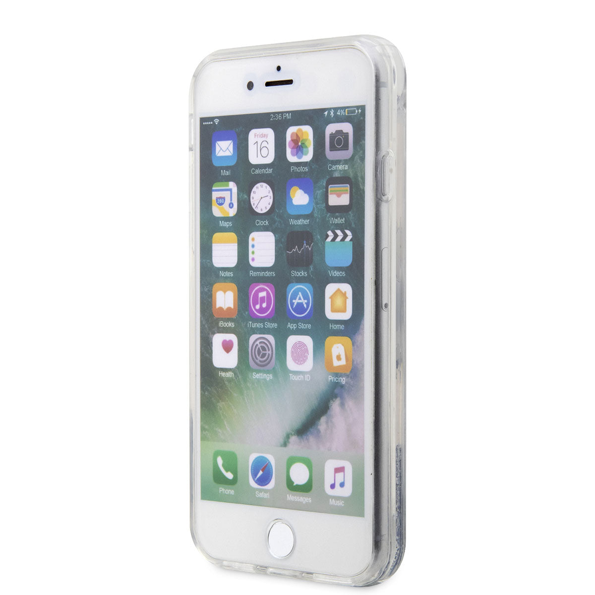 iPhone 8 Kılıf Karl Lagerfeld Sıvılı Simli Karl Head Dizayn Kılıf