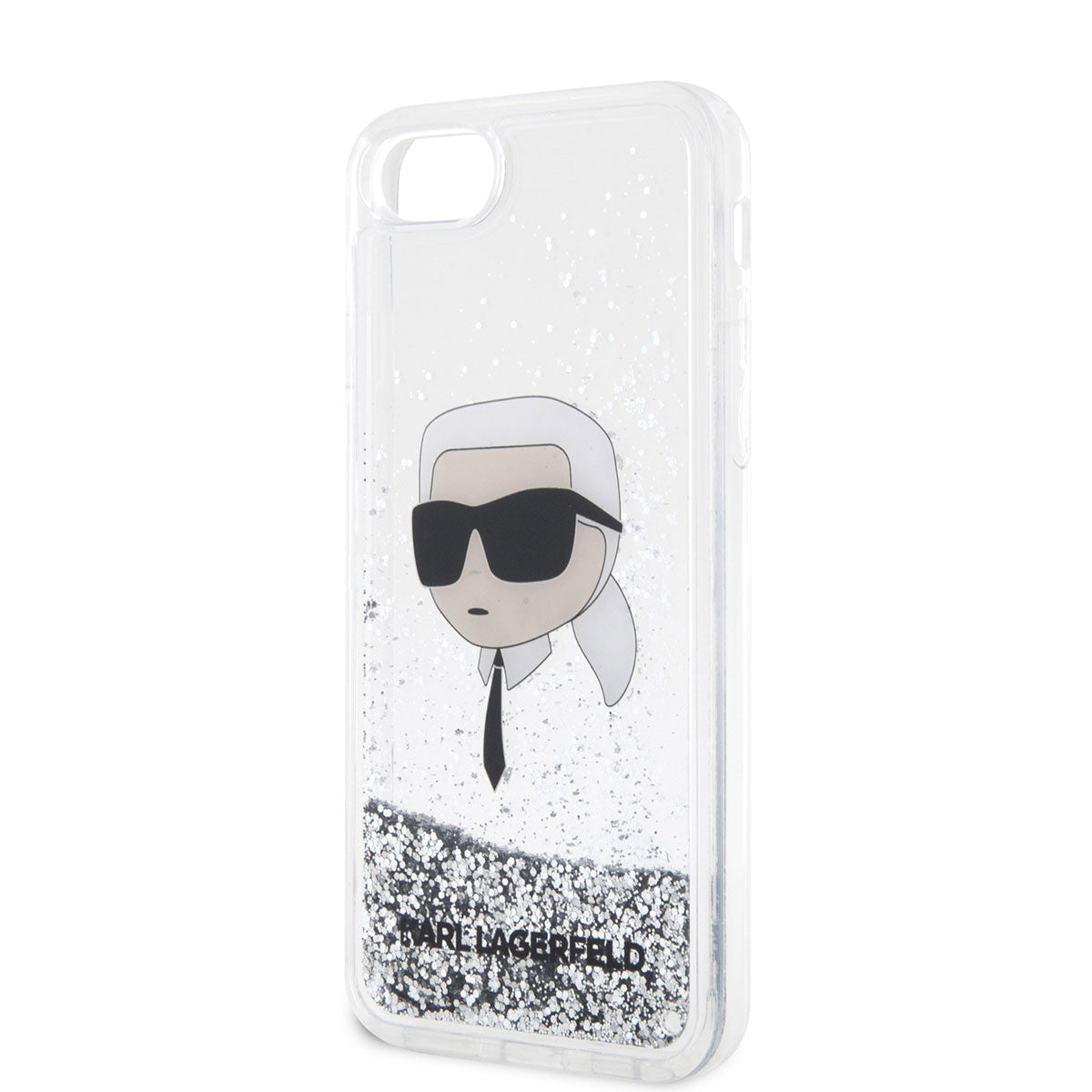 iPhone 8 Kılıf Karl Lagerfeld Sıvılı Simli Karl Head Dizayn Kılıf
