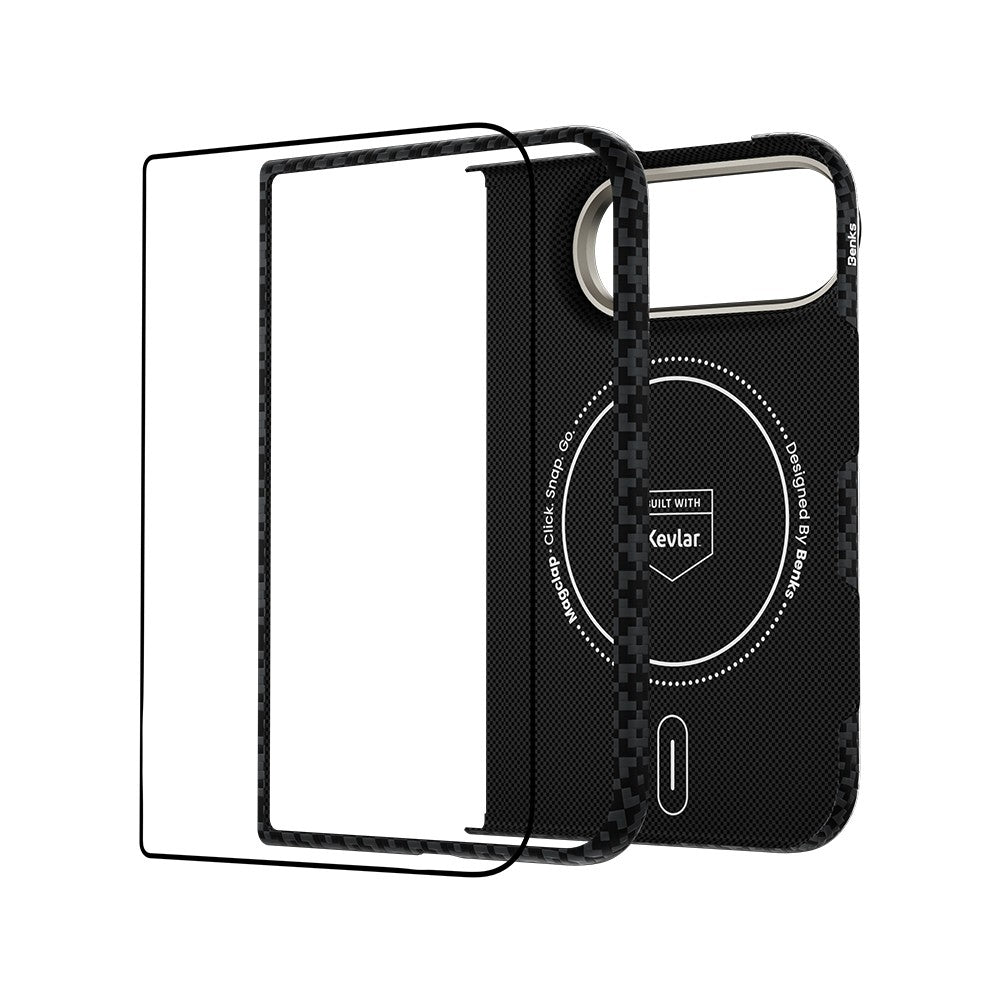 iPhone Duo Benks ArmorAir ArmorGrid Grand Combo Üçlü Aksesuar Seti (Ön Arka Kevlar Karbon Kılıf + Ekran Koruyucu)