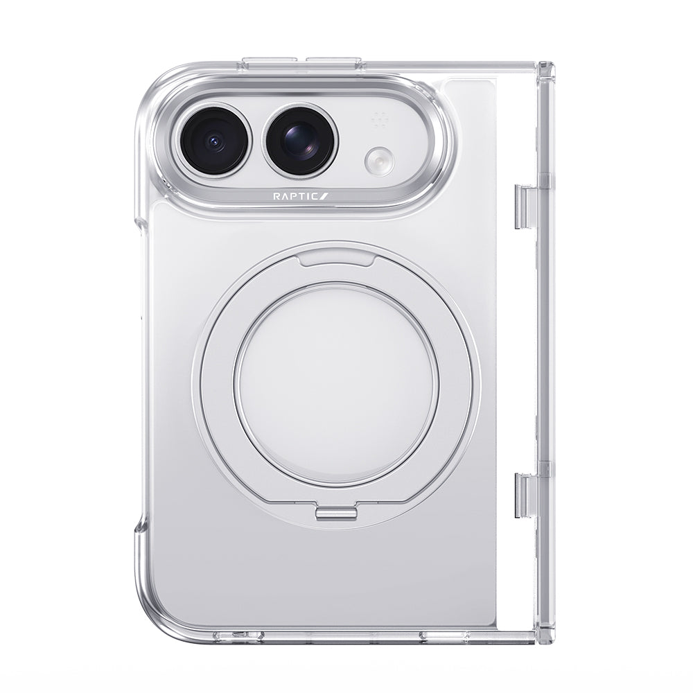 iPhone Duo (Fold) Kılıf M-safe Şarj Özellikli Raptic Air Stand Serisi Aynalı Arka Yüzey Standlı Kılıf