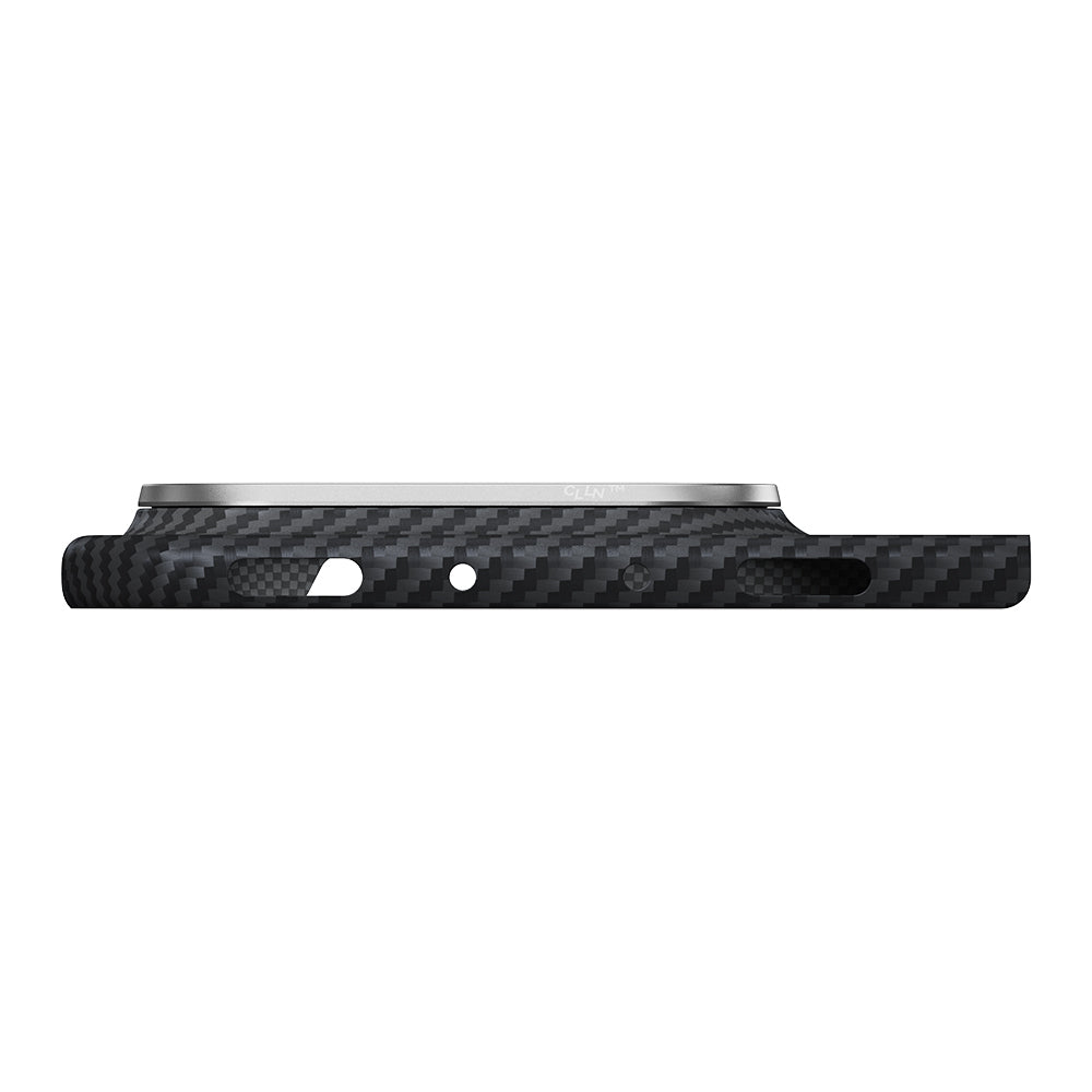 iPhone Duo Kılıf M-safe Şarj Özellikli 600D Aramid Karbon Fiber Pitaka Edge Serisi Black-Grey Twill Kılıf