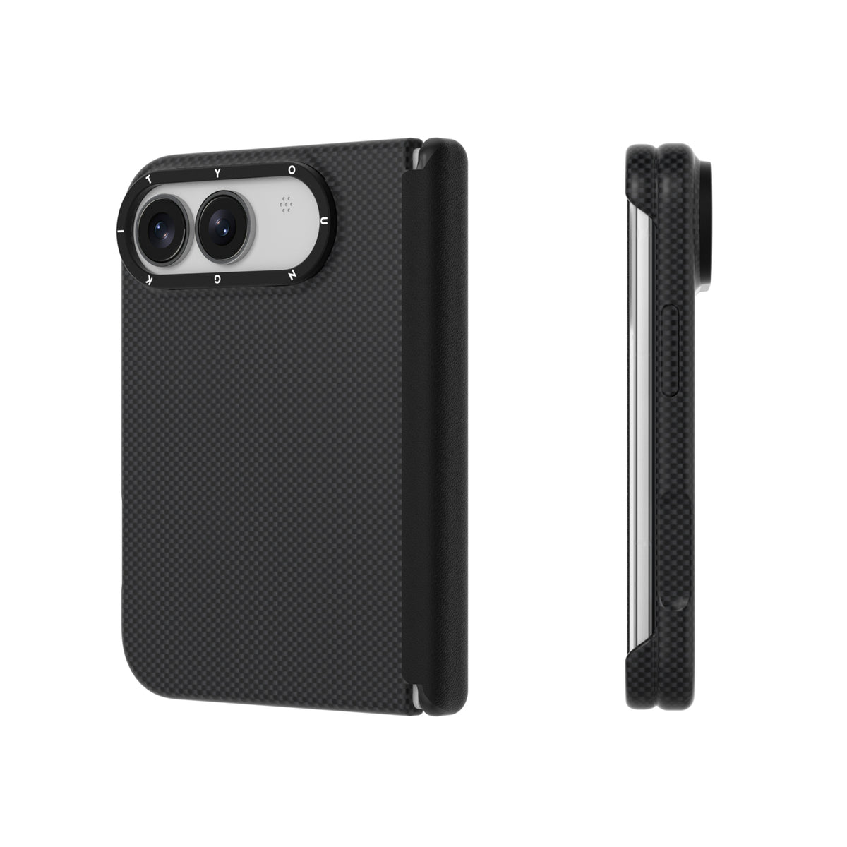 iPhone Duo Kılıf M-safe Şarj Özellikli Aramid Fiber Youngkit 1500D Extreme Wing Titanyum-Gold Serisi Kılıf