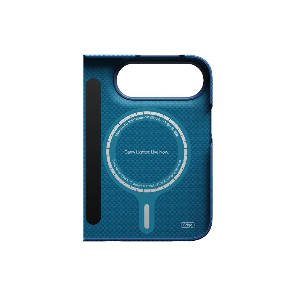 iPhone Duo Kılıf M-safe Şarj Özellikli Aramid Karbon Fiber Pitaka Moonrise 2.0 Nights Serisi Kılıf
