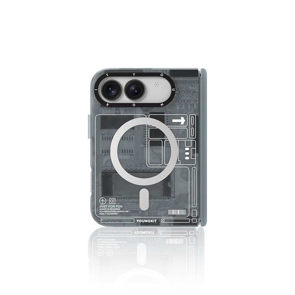 iPhone Duo Kılıf M-safe Şarj Özellikli Kamera Denetim Butonlu Youngkit Technology Serisi Kılıf