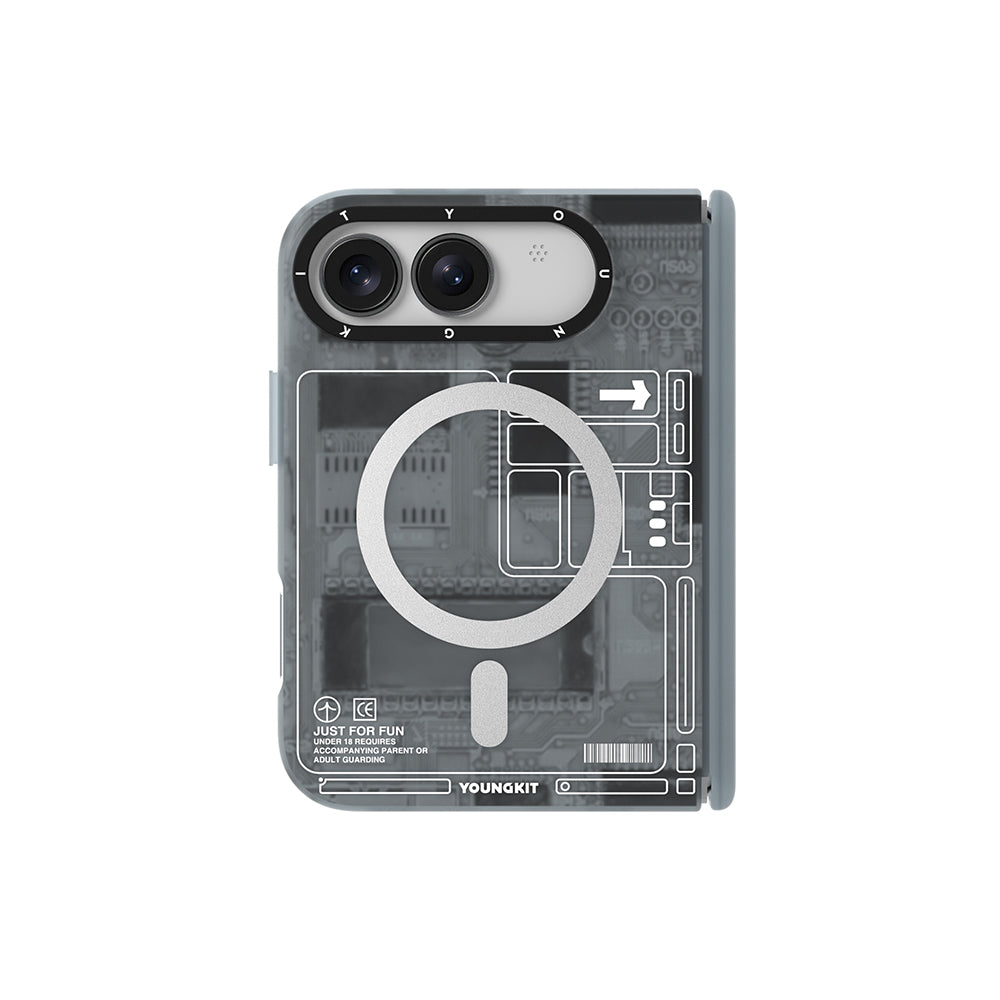 iPhone Duo Kılıf M-safe Şarj Özellikli Kamera Denetim Butonlu Youngkit Technology Serisi Kılıf