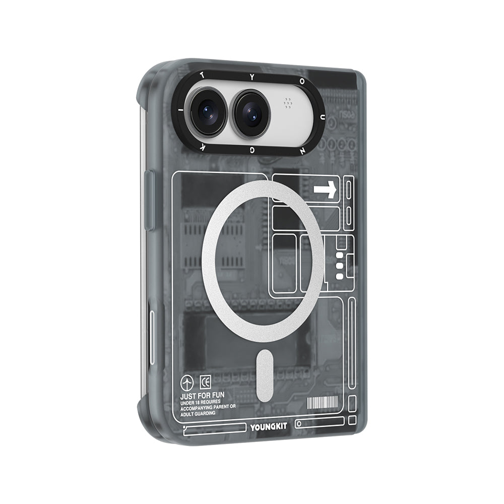 iPhone Duo Kılıf M-safe Şarj Özellikli Kamera Denetim Butonlu Youngkit Technology Serisi Kılıf