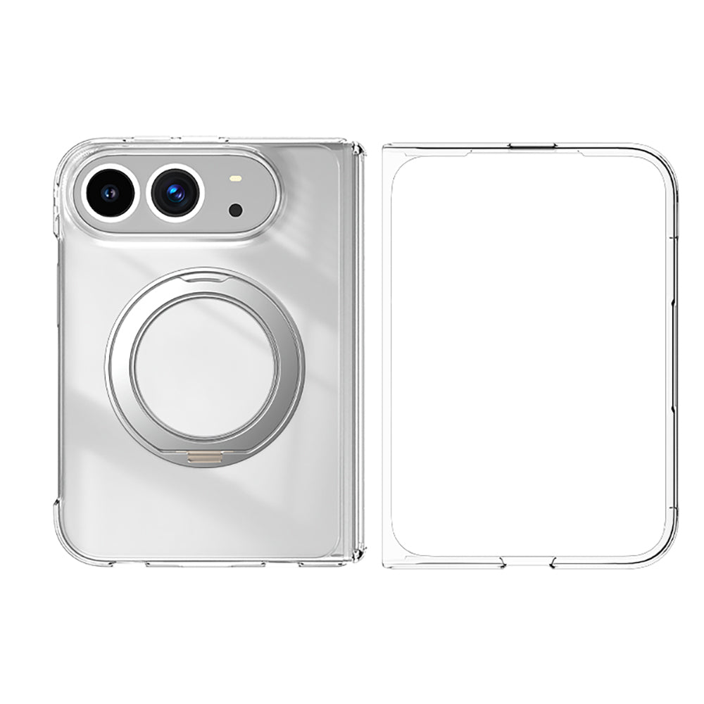 iPhone Duo Kılıf M-safe Şarj Özellikli Transparan Sert PC Wlons Pita Standlı Kılıf