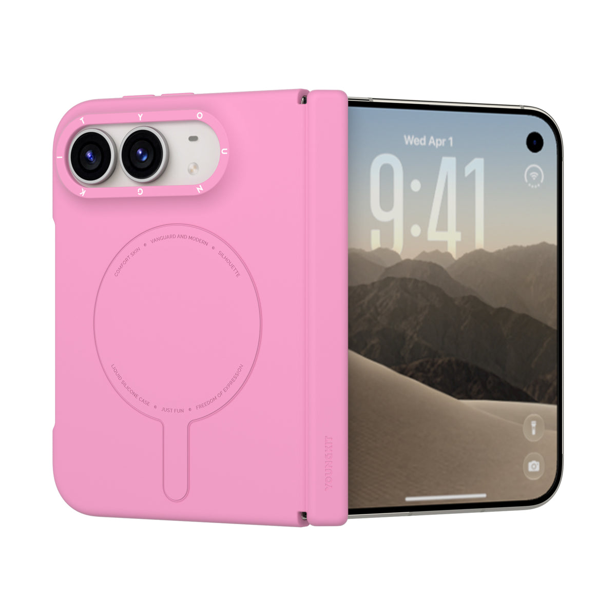 iPhone Duo Kılıf M-Safe Şarj Özellikli Youngkit Morandi Serisi Kılıf