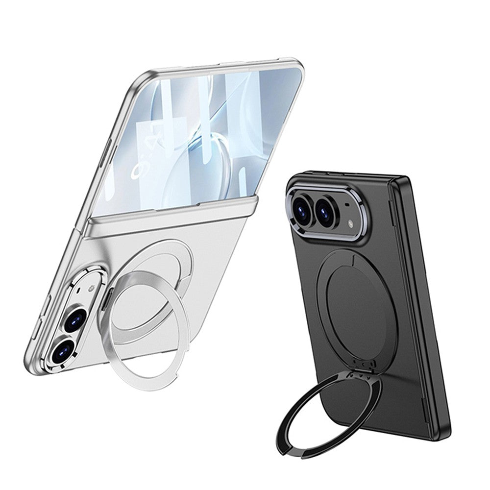 iPhone Duo Kılıf M-safe Şarj Özellikli Zore Kıpta KPT-07 Ring Standlı Sert PC Kılıf