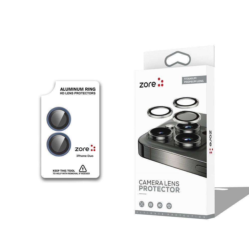 iPhone Duo Zore CL-12 Premium Safir Parmak İzi Bırakmayan Anti-Reflective Kamera Lens Koruyucu