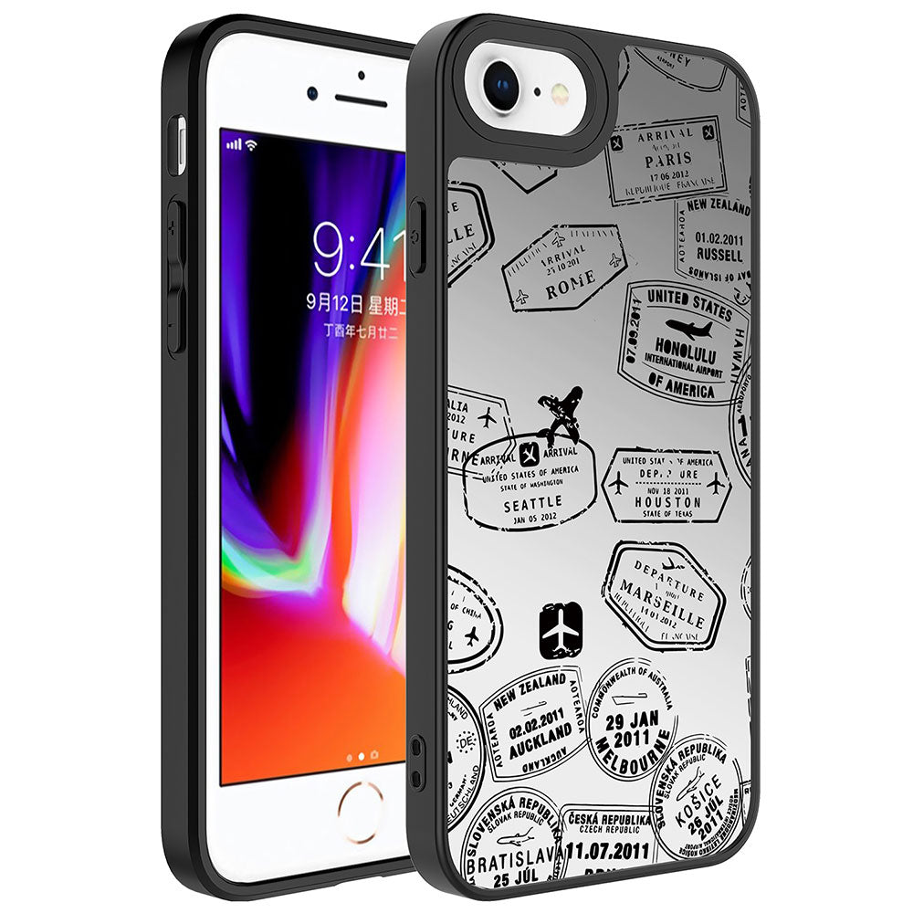 iPhone SE 2020 Kılıf Aynalı Desenli Kamera Korumalı Parlak Zore Mirror Kılıf