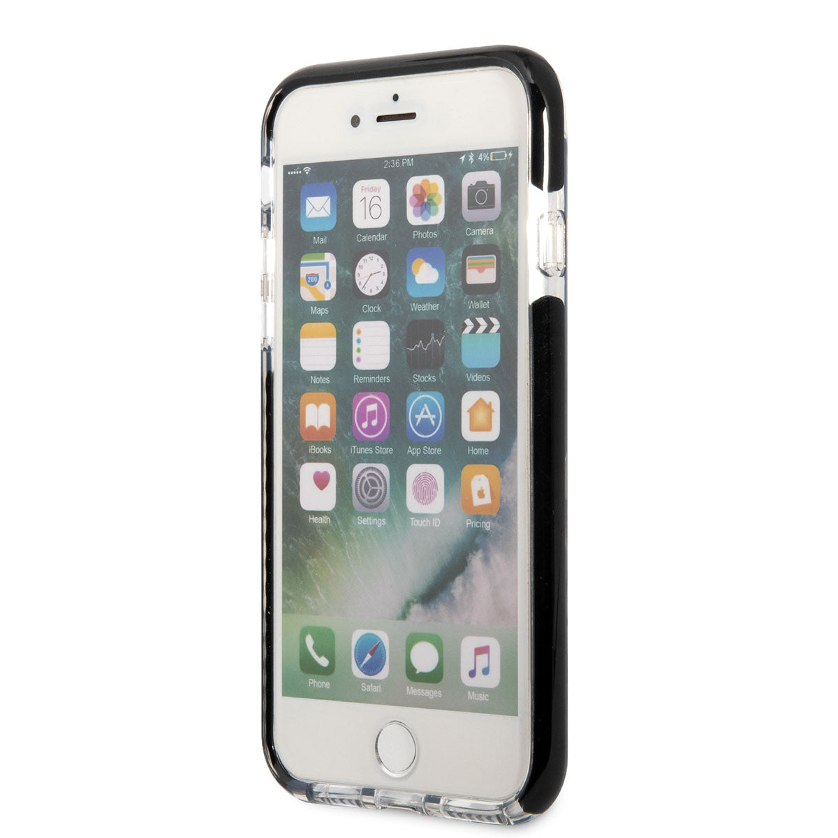 iPhone SE 2020 Kılıf Karl Lagerfeld Kenarları Siyah Silikon K&C Dizayn Kılıf