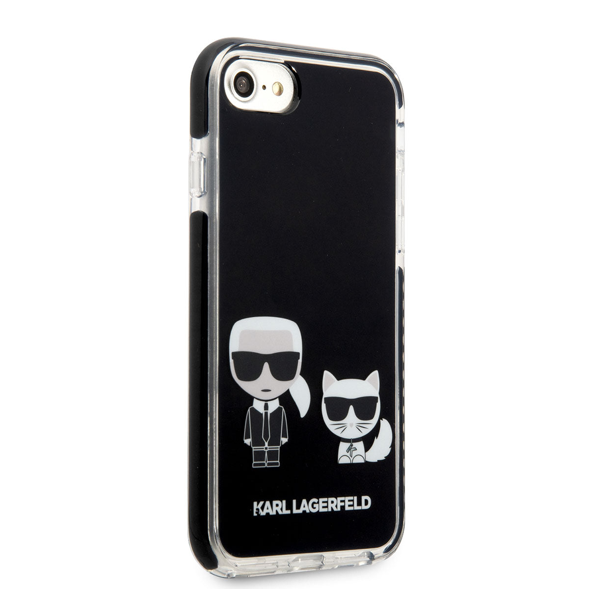 iPhone SE 2020 Kılıf Karl Lagerfeld Kenarları Siyah Silikon K&C Dizayn Kılıf
