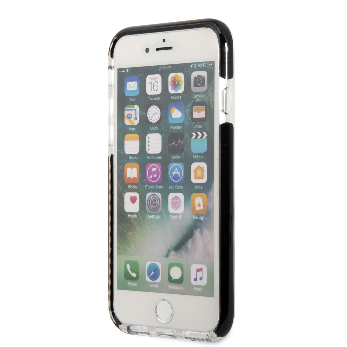 iPhone SE 2022 Kılıf Karl Lagerfeld Kenarları Siyah Silikon K&C Dizayn Kılıf