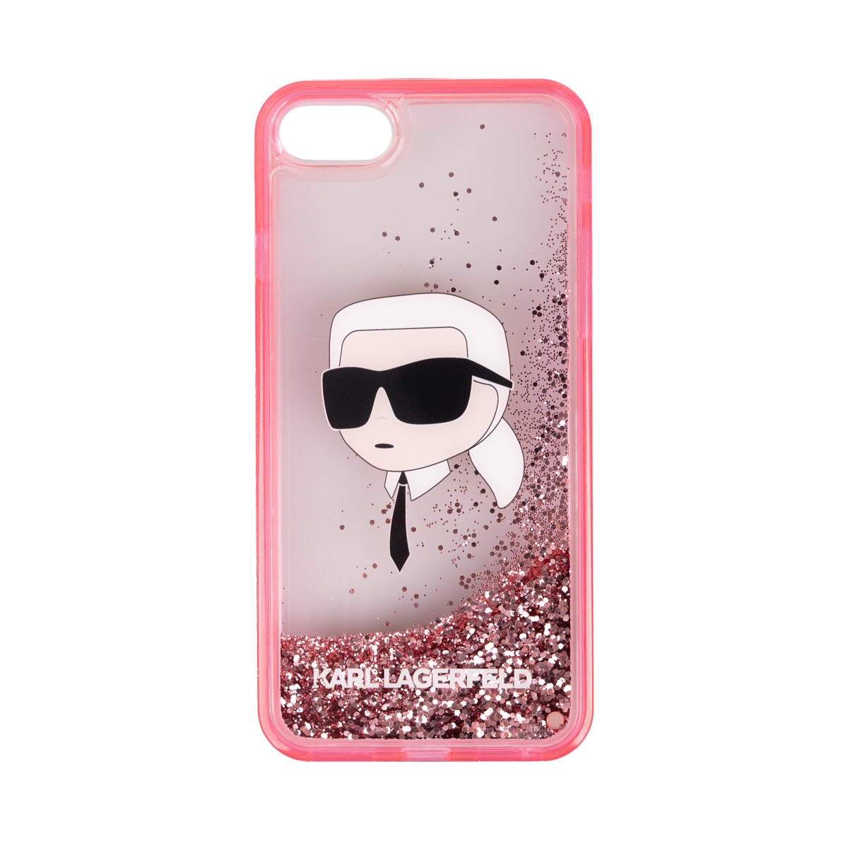 iPhone SE 2022 Kılıf Karl Lagerfeld Sıvılı Simli Karl Head Dizayn Kılıf