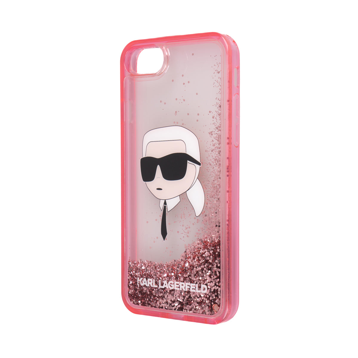 iPhone SE 2022 Kılıf Karl Lagerfeld Sıvılı Simli Karl Head Dizayn Kılıf