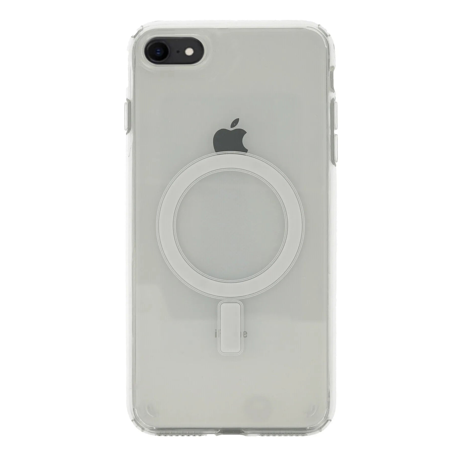 iPhone SE 2022 Kılıf M-safe Şarj Özellikli Şeffaf Sert PC Zore Embos Kılıf