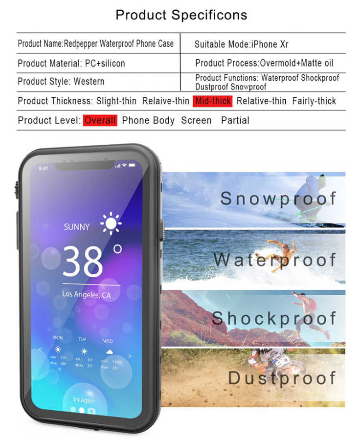 iPhone XR 6.1 Kılıf Zore 1-1 Su Geçirmez Kılıf