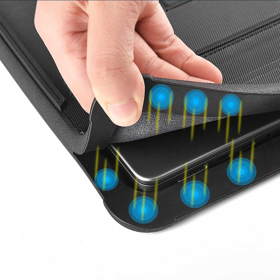 Macbook 14.2' 2021 Wiwu Defender Stand Case Taşınabilir Standlı Magnetik PU Laptop Çantası