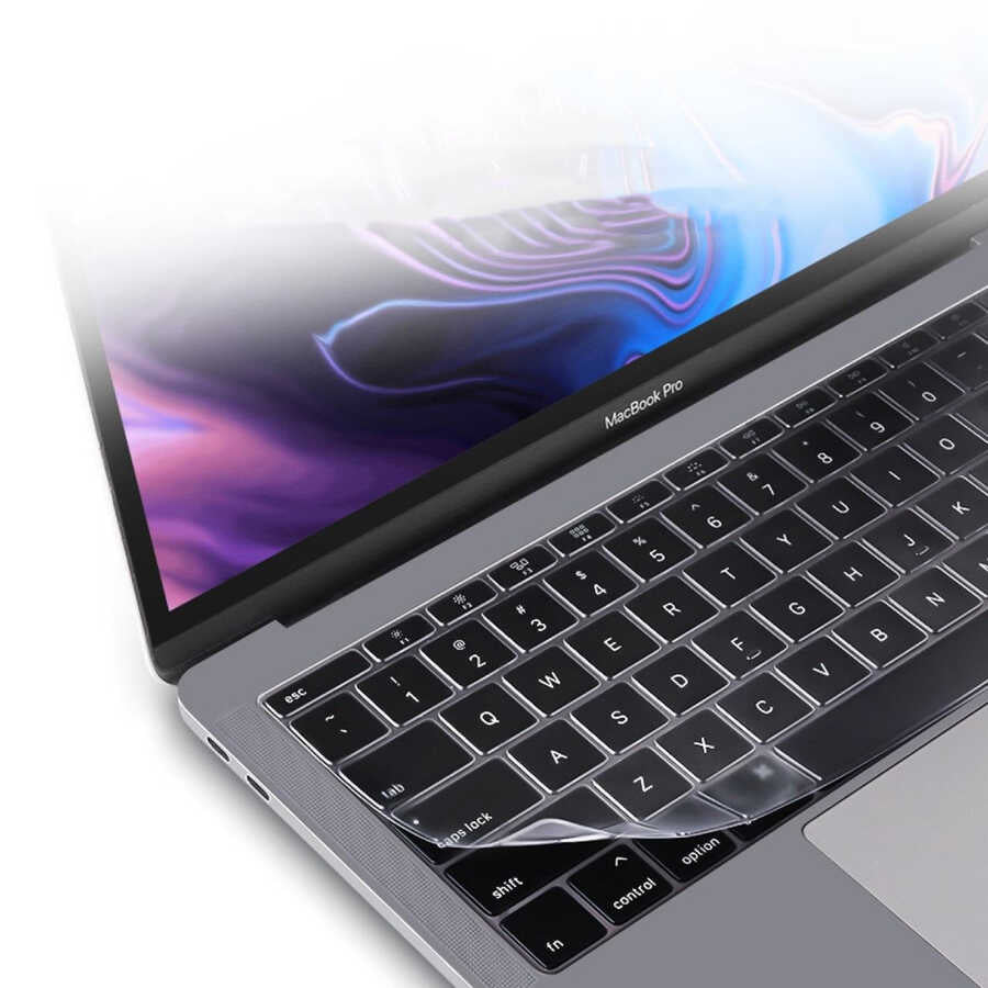 Macbook Pro 16.2 2023 A2780 Zore Klavye Koruyucu Şeffaf Silikon Ped