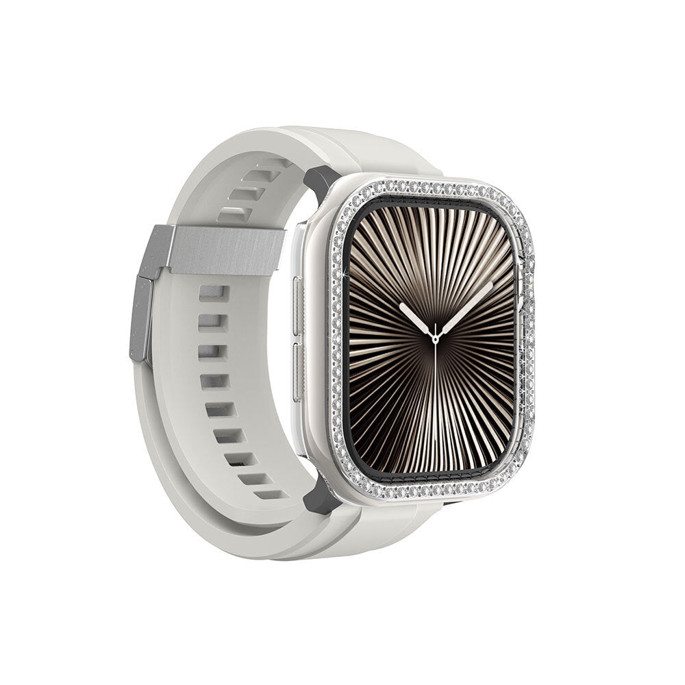 Watch 10 42mm Amazingthing Gleam Fit FullGuard Taşlı Sert PC Kasa ve Ekran Koruyucu