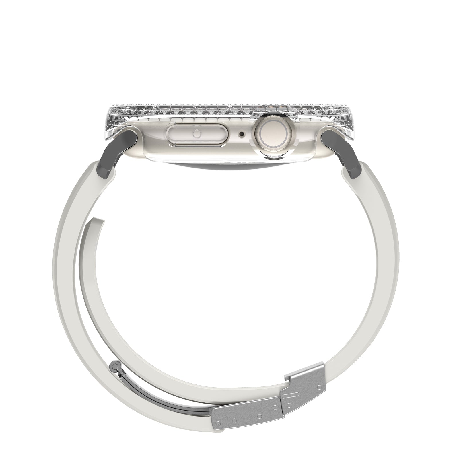 Watch 10 42mm Amazingthing Gleam Fit FullGuard Taşlı Sert PC Kasa ve Ekran Koruyucu