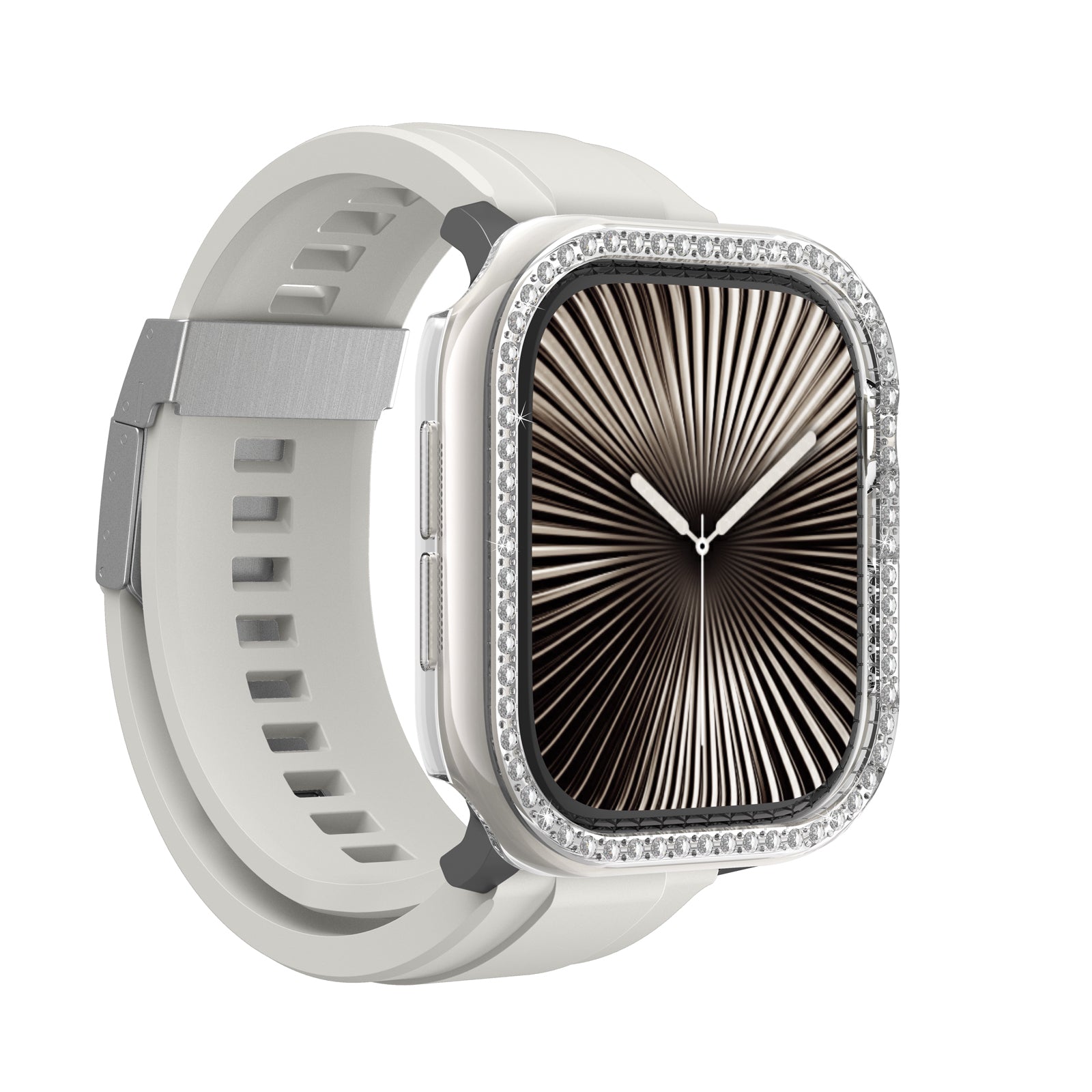 Watch 10 42mm Amazingthing Gleam Fit FullGuard Taşlı Sert PC Kasa ve Ekran Koruyucu