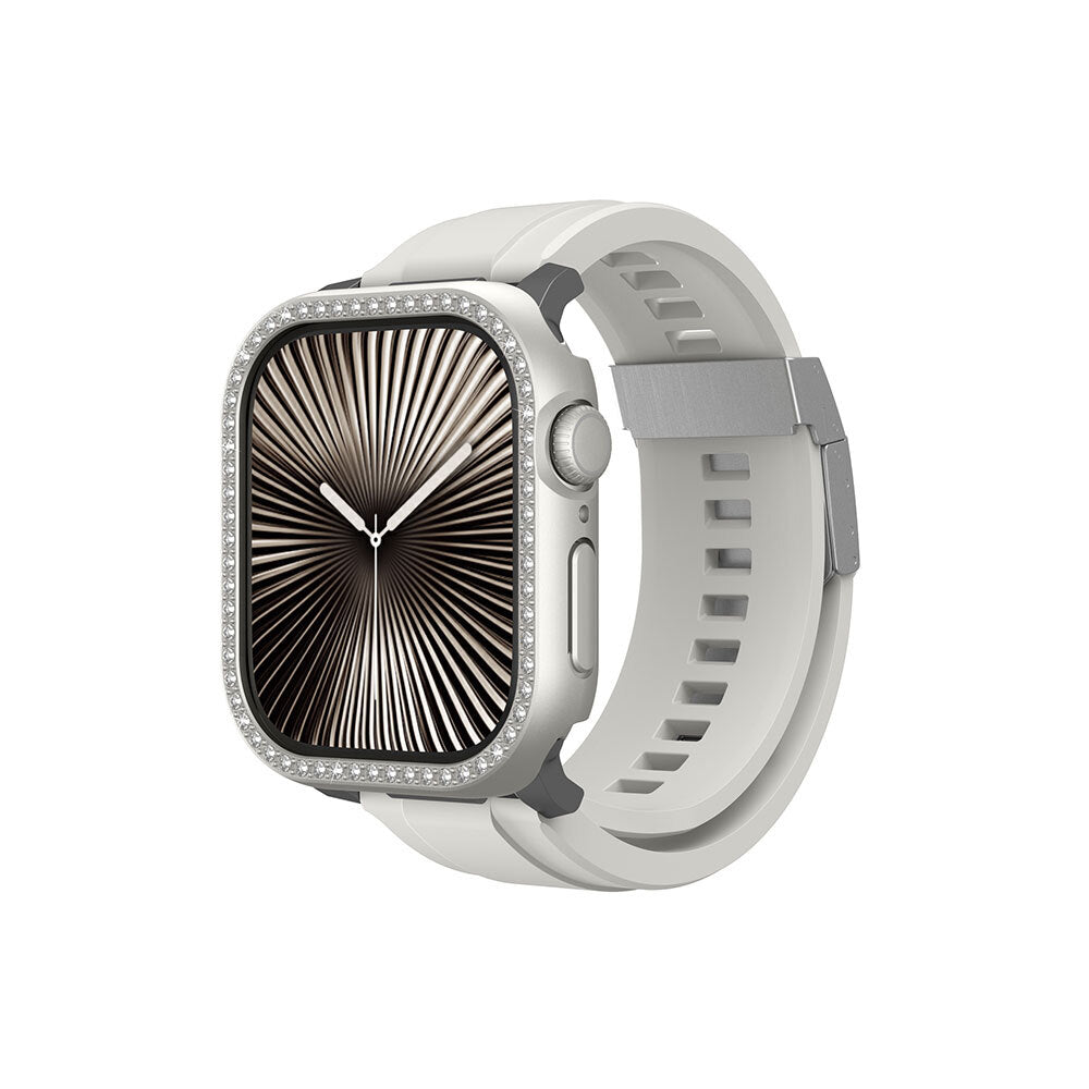 Watch 10 46mm Amazingthing Gleam Fit FullGuard Taşlı Sert PC Kasa ve Ekran Koruyucu