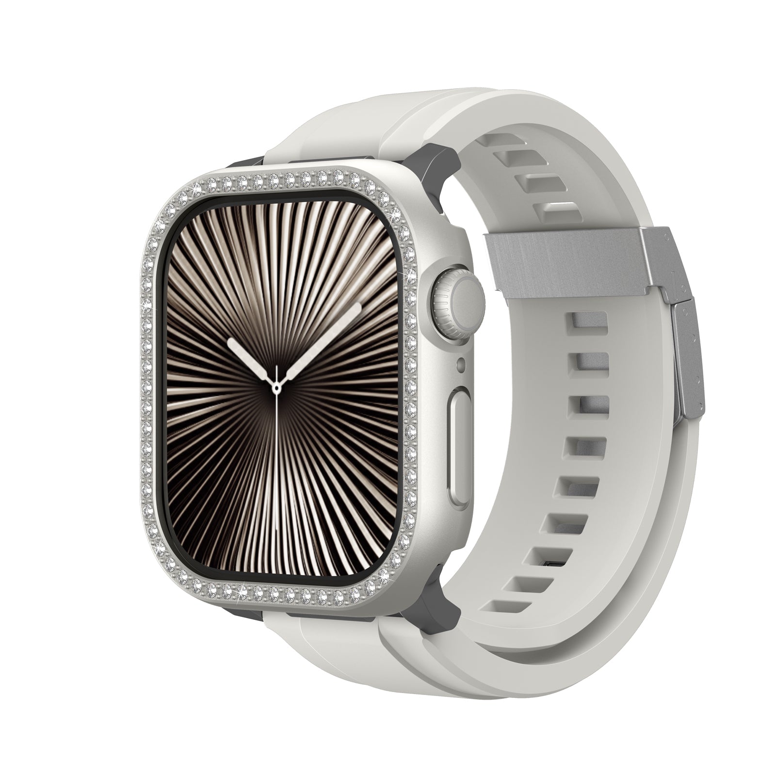 Watch 10 46mm Amazingthing Gleam Fit FullGuard Taşlı Sert PC Kasa ve Ekran Koruyucu