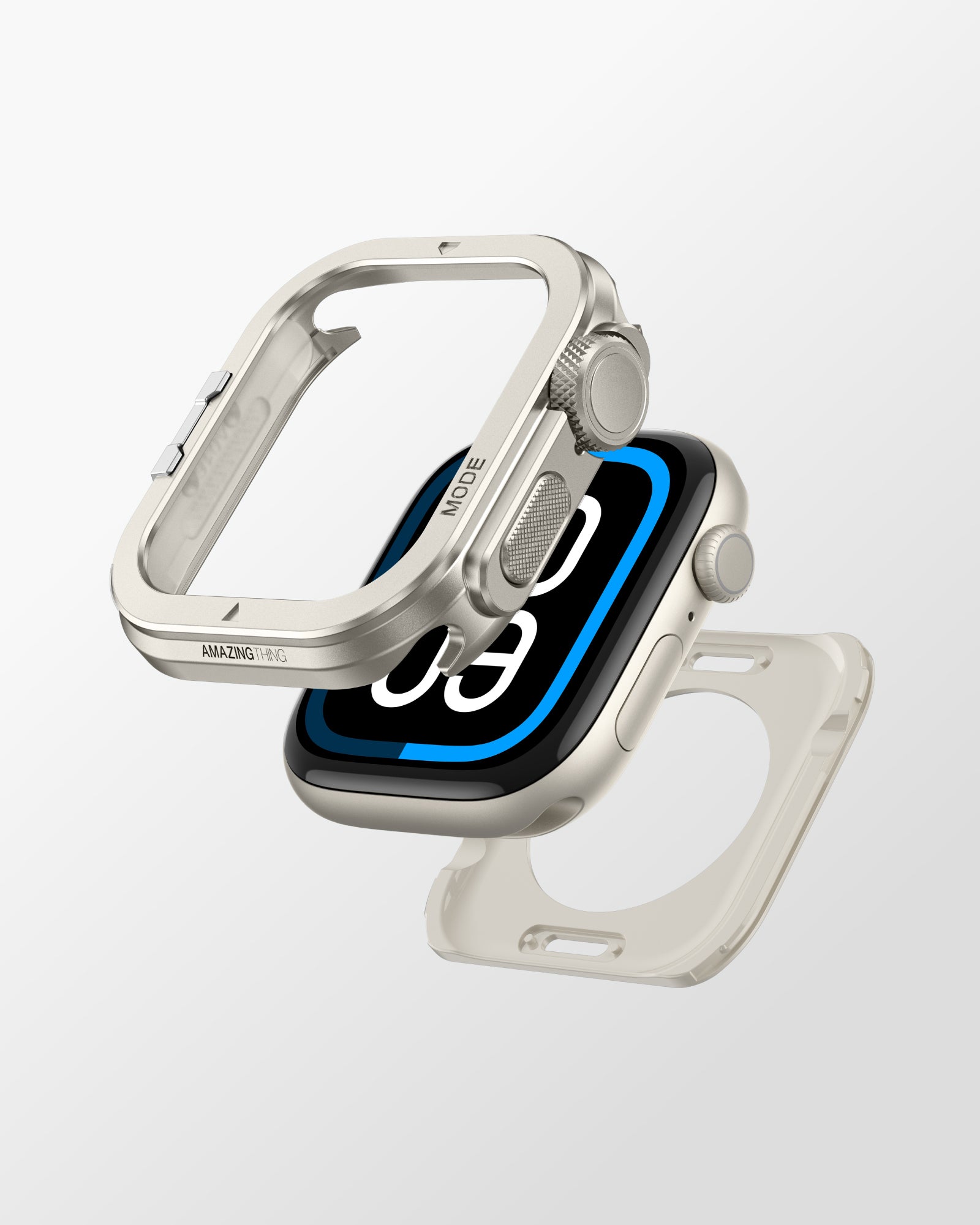 Watch 10 46mm Amazingthing Premium Armor Fit FullGuard Metal Kasa ve Ekran Koruyucu