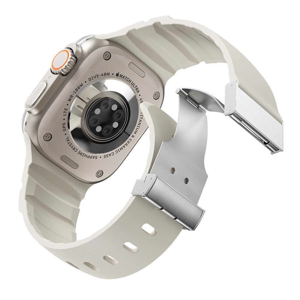 Watch 10 46mm Zore KRD-145 Metal Tokalı Silikon Kordon
