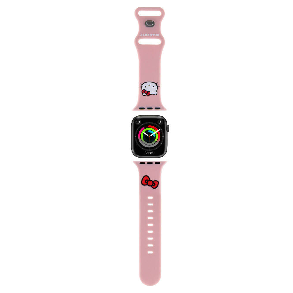 Watch 38mm Hello Kitty Orijinal Lisanslı Yazı Logolu Fiyonk & Kitty Head Silikon Kordon